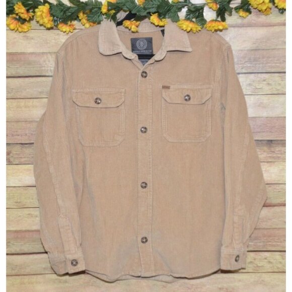 Buffalo David Bitton Men's Brown Corduroy Button Front Shacket S Pockets - Picture 2 of 11